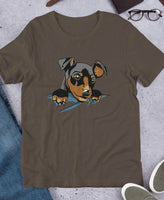 Cute Dog in Pocket / Premium Short-Sleeve Unisex T-Shirt