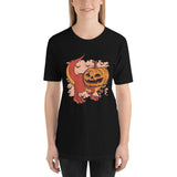 Halloween Pumpkin Dinosaur / Premium Short-Sleeve Unisex T-Shirt