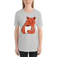 Cat Holding Mug / Premium Short-Sleeve Unisex T-Shirt