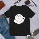 Coffee Cup Cat / Premium Short-Sleeve Unisex T-Shirt