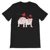 English Bulldogs Hearts / Premium Short-Sleeve Unisex T-Shirt