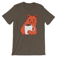 Cat Holding Mug / Premium Short-Sleeve Unisex T-Shirt