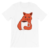 Cat Holding Mug / Premium Short-Sleeve Unisex T-Shirt