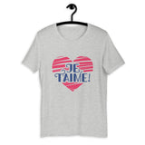 Je T'aime (I Love You) with Heart / Premium Short-Sleeve Unisex T-Shirt