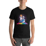 Cute Animals Riding Rainbow / Premium Short-Sleeve Unisex T-Shirt