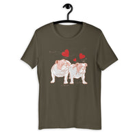 English Bulldogs Hearts / Premium Short-Sleeve Unisex T-Shirt