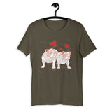 English Bulldogs Hearts / Premium Short-Sleeve Unisex T-Shirt