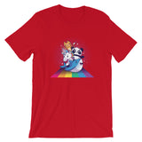 Cute Animals Riding Rainbow / Premium Short-Sleeve Unisex T-Shirt