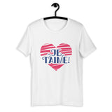 Je T'aime (I Love You) with Heart / Premium Short-Sleeve Unisex T-Shirt