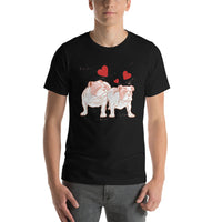 English Bulldogs Hearts / Premium Short-Sleeve Unisex T-Shirt