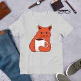 Cat Holding Mug / Premium Short-Sleeve Unisex T-Shirt