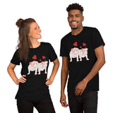 English Bulldogs Hearts / Premium Short-Sleeve Unisex T-Shirt