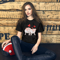 English Bulldogs Hearts / Premium Short-Sleeve Unisex T-Shirt