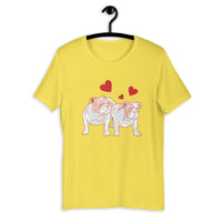 English Bulldogs Hearts / Premium Short-Sleeve Unisex T-Shirt