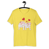 English Bulldogs Hearts / Premium Short-Sleeve Unisex T-Shirt