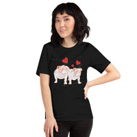 English Bulldogs Hearts / Premium Short-Sleeve Unisex T-Shirt