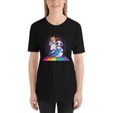 Cute Animals Riding Rainbow / Premium Short-Sleeve Unisex T-Shirt