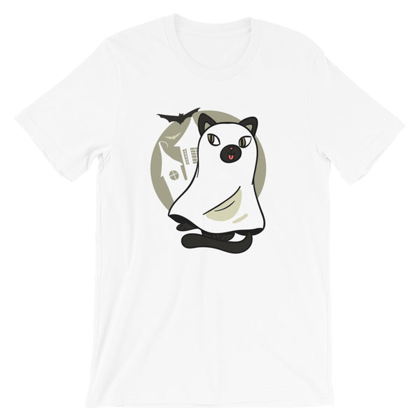 Cute Spooky Ghost Cat / Premium Short-Sleeve Unisex T-Shirt