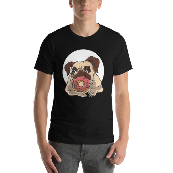 Pug with donut | Short-Sleeve Unisex T-Shirt