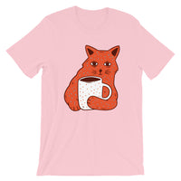 Cat Holding Mug / Premium Short-Sleeve Unisex T-Shirt