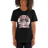 Cute Raccoon with Cookie / Premium Short-Sleeve Unisex T-Shirt