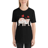 English Bulldogs Hearts / Premium Short-Sleeve Unisex T-Shirt