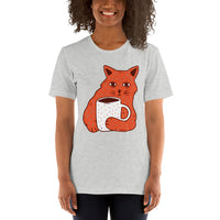 Cat Holding Mug / Premium Short-Sleeve Unisex T-Shirt