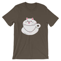 Coffee Cup Cat / Premium Short-Sleeve Unisex T-Shirt