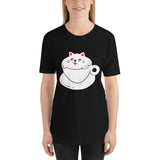 Coffee Cup Cat / Premium Short-Sleeve Unisex T-Shirt