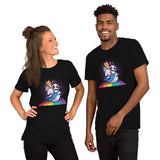 Cute Animals Riding Rainbow / Premium Short-Sleeve Unisex T-Shirt