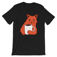 Cat Holding Mug / Premium Short-Sleeve Unisex T-Shirt