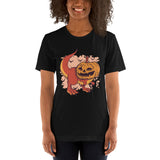 Halloween Pumpkin Dinosaur / Premium Short-Sleeve Unisex T-Shirt