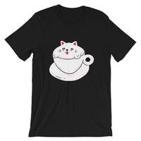 Coffee Cup Cat / Premium Short-Sleeve Unisex T-Shirt