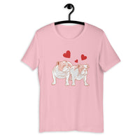 English Bulldogs Hearts / Premium Short-Sleeve Unisex T-Shirt