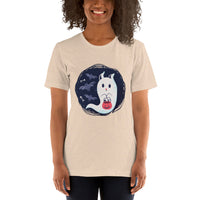 Halloween Ghost Cat / Premium Short-Sleeve Unisex T-Shirt