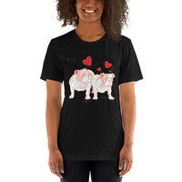 English Bulldogs Hearts / Premium Short-Sleeve Unisex T-Shirt