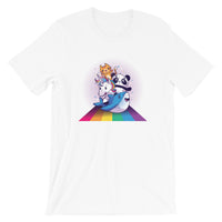 Cute Animals Riding Rainbow / Premium Short-Sleeve Unisex T-Shirt