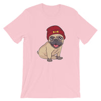 Pug with Knit Hat / Premium Short-Sleeve Unisex T-Shirt