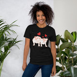 English Bulldogs Hearts / Premium Short-Sleeve Unisex T-Shirt