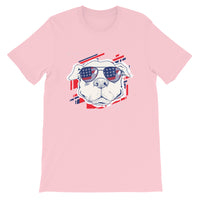 American Dog with Sunglasses / Premium Short-Sleeve Unisex T-Shirt