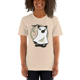 Cute Spooky Ghost Cat / Premium Short-Sleeve Unisex T-Shirt