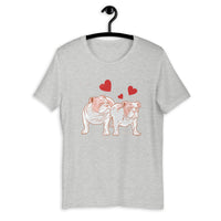 English Bulldogs Hearts / Premium Short-Sleeve Unisex T-Shirt