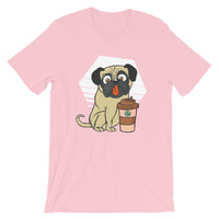 Pug Dog with Coffee Cup / Premium Short-Sleeve Unisex T-Shirt