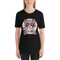 Cute Raccoon with Cookie / Premium Short-Sleeve Unisex T-Shirt