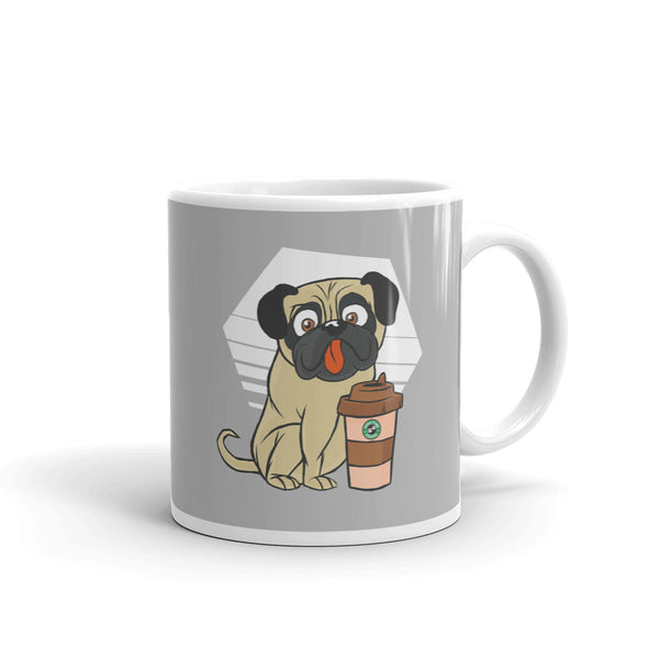 Pug Dog with Coffee Cup / Mug