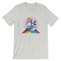 Cute Animals Riding Rainbow / Premium Short-Sleeve Unisex T-Shirt