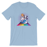 Cute Animals Riding Rainbow / Premium Short-Sleeve Unisex T-Shirt