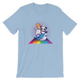 Cute Animals Riding Rainbow / Premium Short-Sleeve Unisex T-Shirt