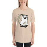 Cute Spooky Ghost Cat / Premium Short-Sleeve Unisex T-Shirt