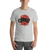 Halloween Spooky Cat on Pumpkin / Premium Short-Sleeve Unisex T-Shirt